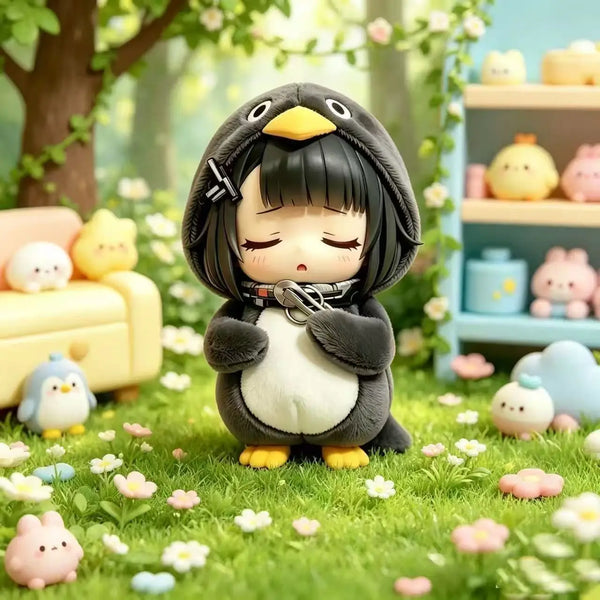 Sleeping GuGuGaGa Cute Penguin Anime Figure Trendy Desktop Scene Decoration Gift