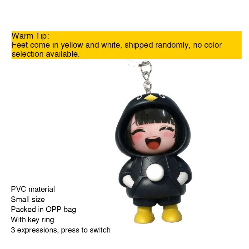 Gugugaga Terminal Land Little Penguin Administrator Resin Figure Model, Car Ornament Cartoon Figure Desktop Ornament Gift