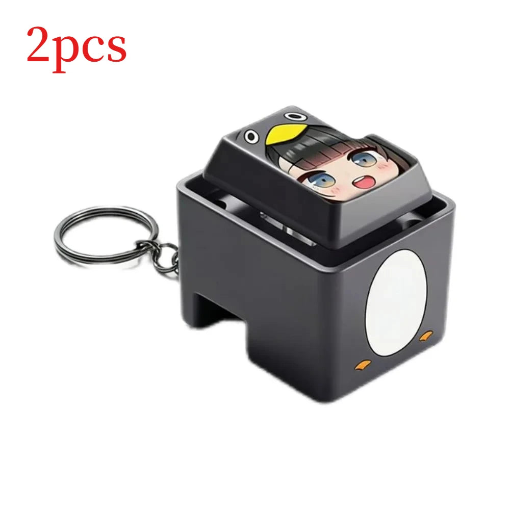 GuGuGaGa Penguin Voice Button Keychain Fidget Toy Stress Relief Sound Pendant Gift