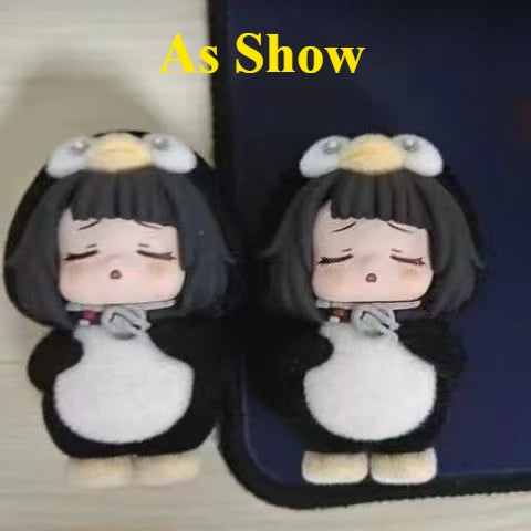 Sleeping Little Penguin Gugugaga Cute Anime Figurine Trendy Model Decoration Table Setting Scene Model Gift