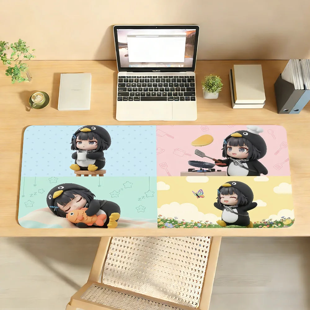Cute Gugugaga Penguin Mouse Pad Computer Laptop Rubber Non-slip Mouse Mat Mousepad Gamers Decoracion Desk Mat