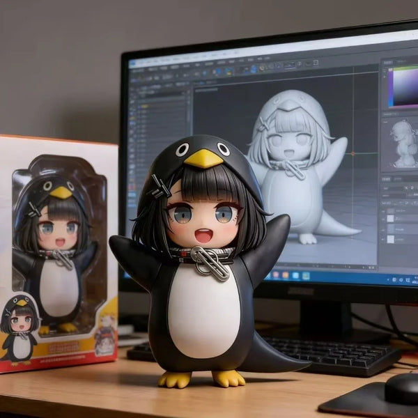 2026 GuGuGaGa Little Penguin Ark Terminal Model Figure Cute Desk Decor Kids Toy Gift