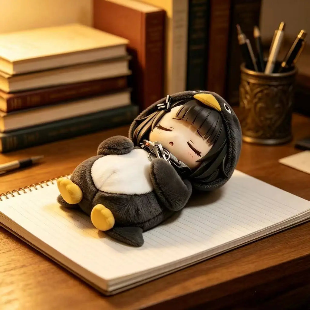 Sleeping Little Penguin Gugugaga Cute Anime Figurine Trendy Model Decoration Table Setting Scene Model Gift