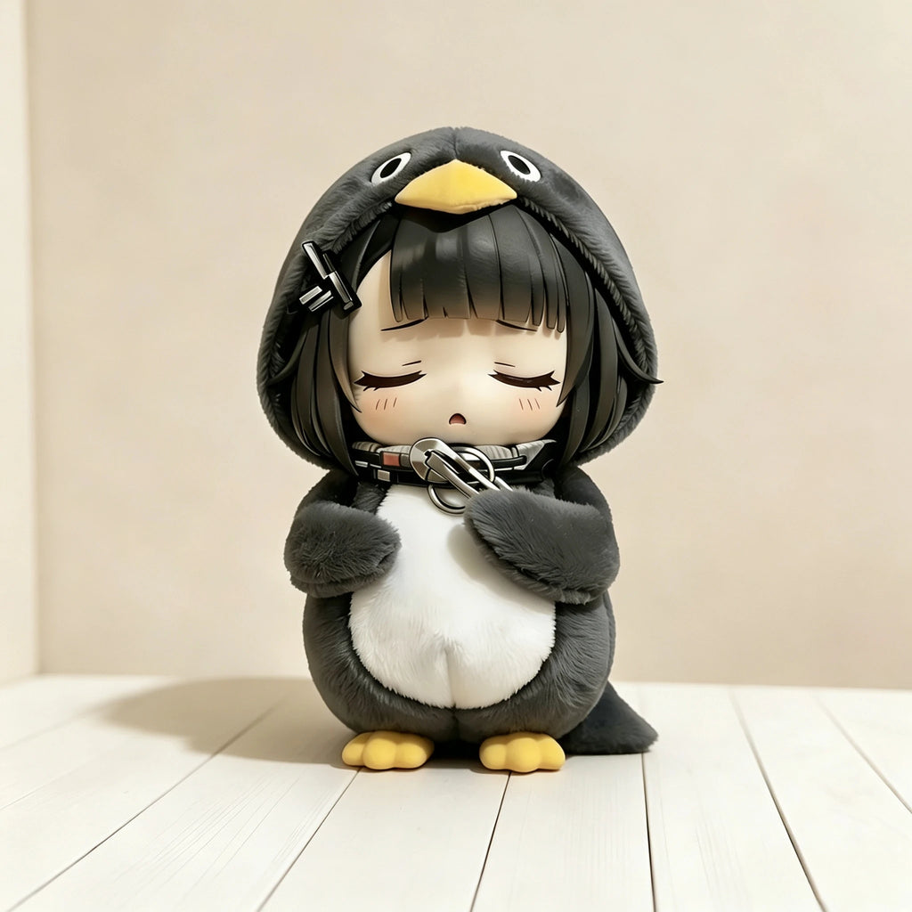 Sleeping Little Penguin Gugugaga Cute Anime Figurine Trendy Model Decoration Table Setting Scene Model Gift
