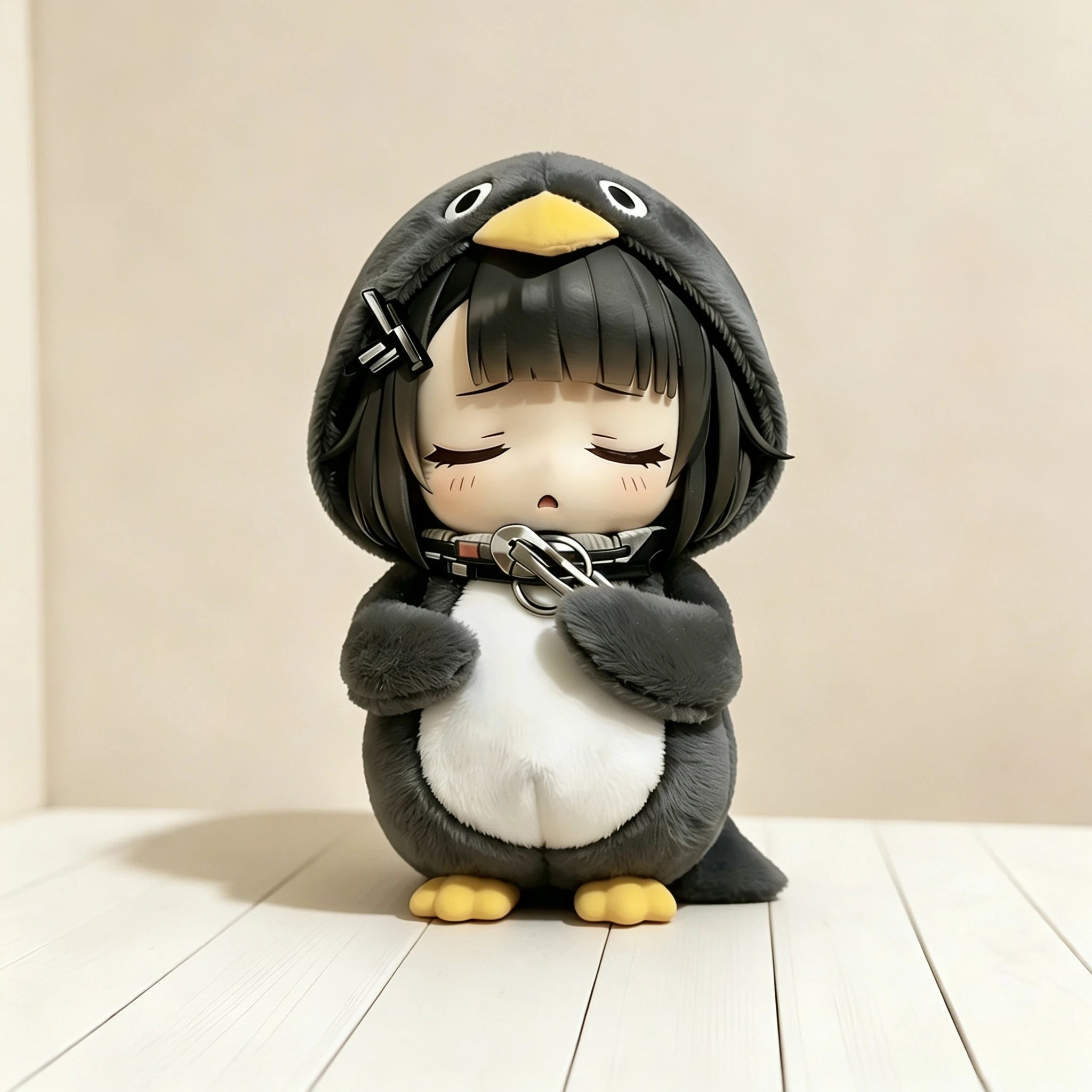 Sleeping Little Penguin Gugugaga Cute Anime Figurine Trendy Model Decoration Table Setting Scene Model Gift