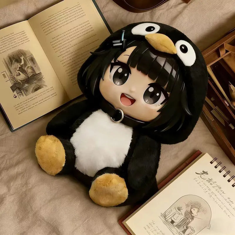 5cm Cartoon Gugu Gaga Penguin Figurine Q Version Flocked Doll Cute Anime Desktop Computer Case Decoration Toys Surprise Gifts