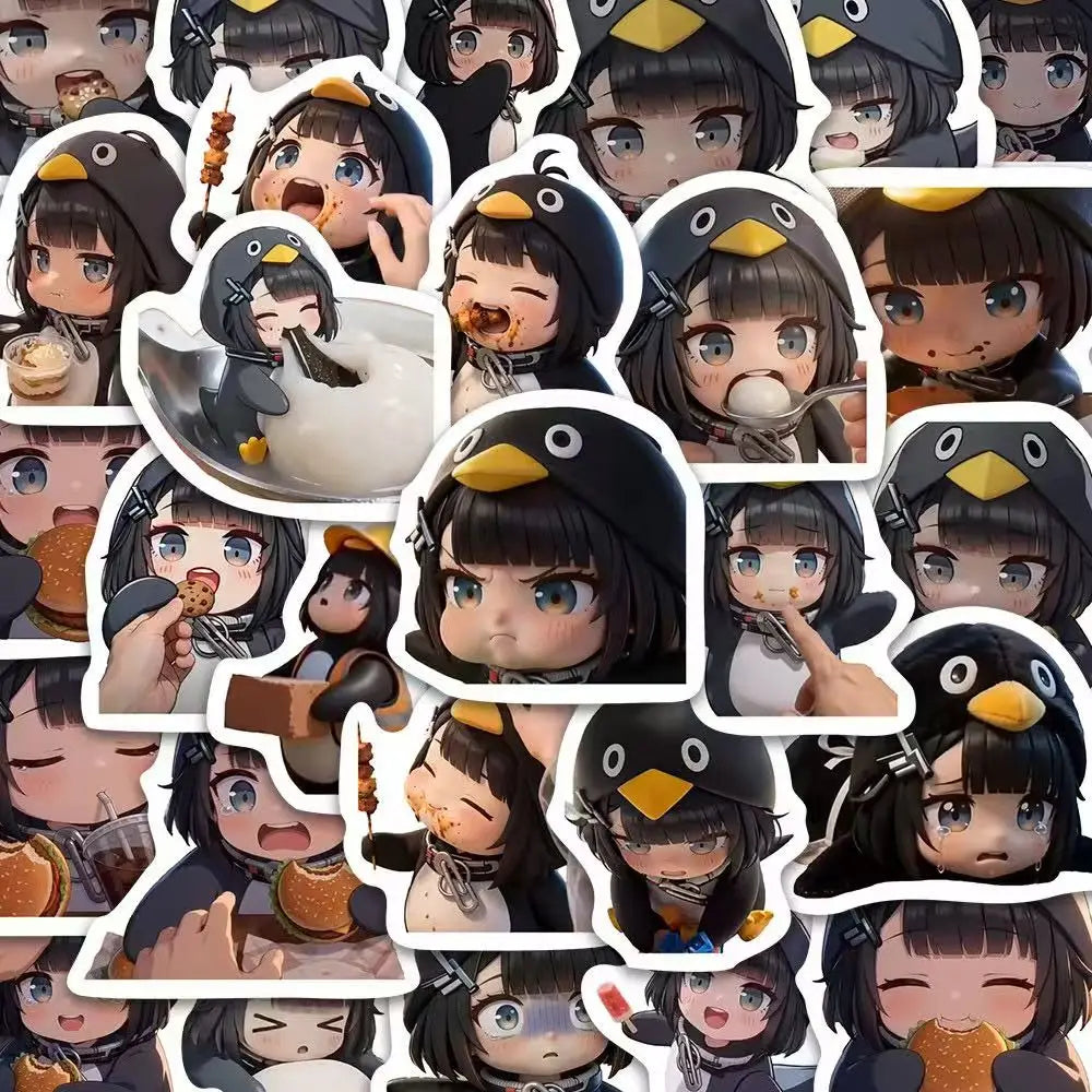 102pcs Gugugaga Little Penguin Administrator Anime Stickers Cute Hand Account Suitcase Laptop Decals Kids Anime Toy Gifts