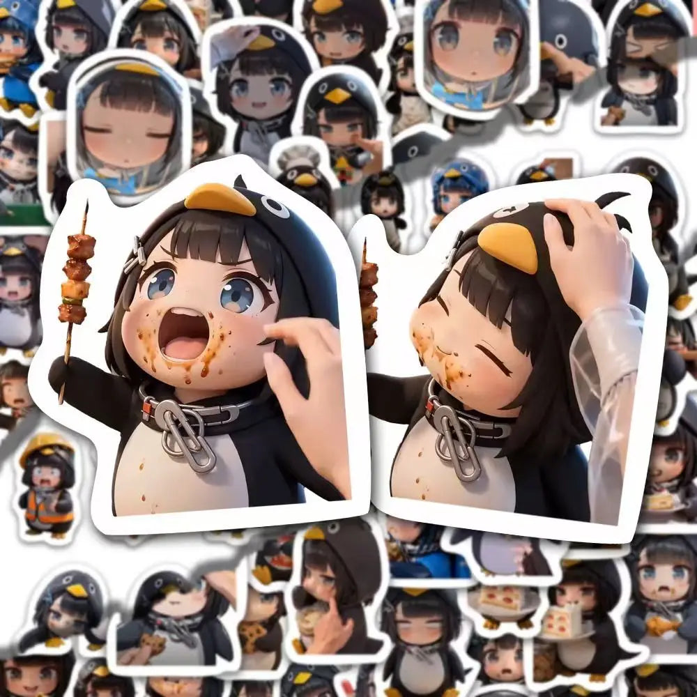 102pcs Gugugaga Little Penguin Administrator Anime Stickers Cute Hand Account Suitcase Laptop Decals Kids Anime Toy Gifts