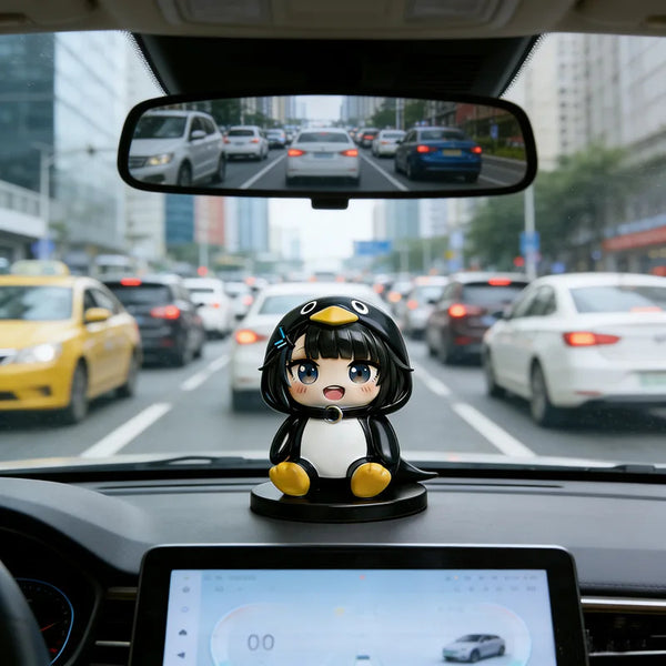 GuGuGaGa Penguin Terminal Resin Figure Cute Car Ornament Desktop Decoration Gift