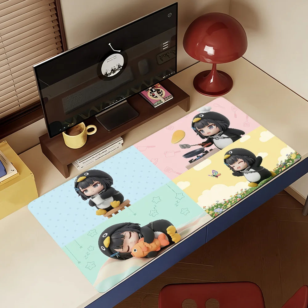 Cute Gugugaga Penguin Mouse Pad Computer Laptop Rubber Non-slip Mouse Mat Mousepad Gamers Decoracion Desk Mat