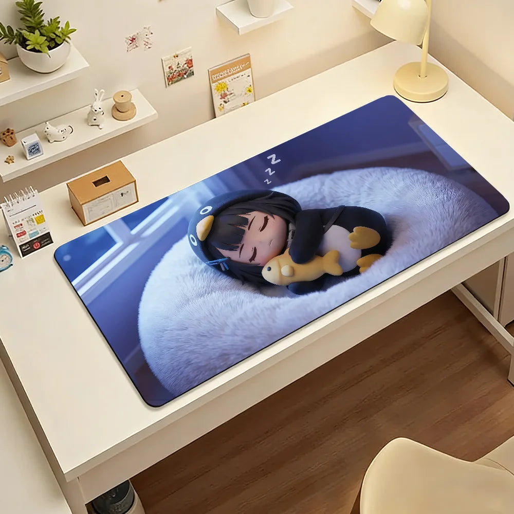 Cute GuGuGaGa Penguin Mouse Pad Non-slip Rubber Gaming Mousemat Desk Mat for Laptop
