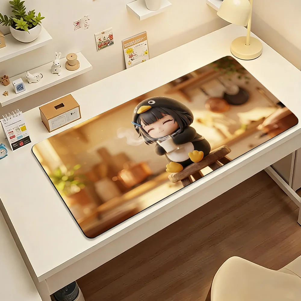 Cute Gugugaga Penguin Mouse Pad Computer Laptop Rubber Non-slip Mouse Mat Mousepad Gamers Decoracion Desk Mat