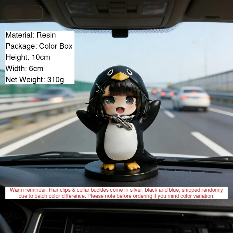 GuGuGaGa Penguin Terminal Resin Figure Cute Car Ornament Desktop Decoration Gift