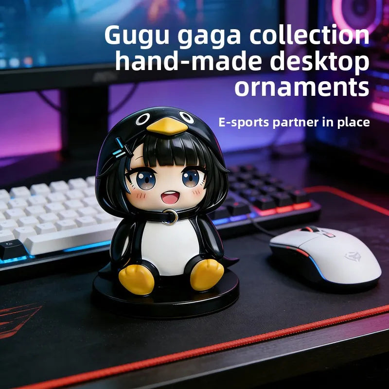 Gugugaga Terminal Land Little Penguin Administrator Resin Figure Model, Car Ornament Cartoon Figure Desktop Ornament Gift