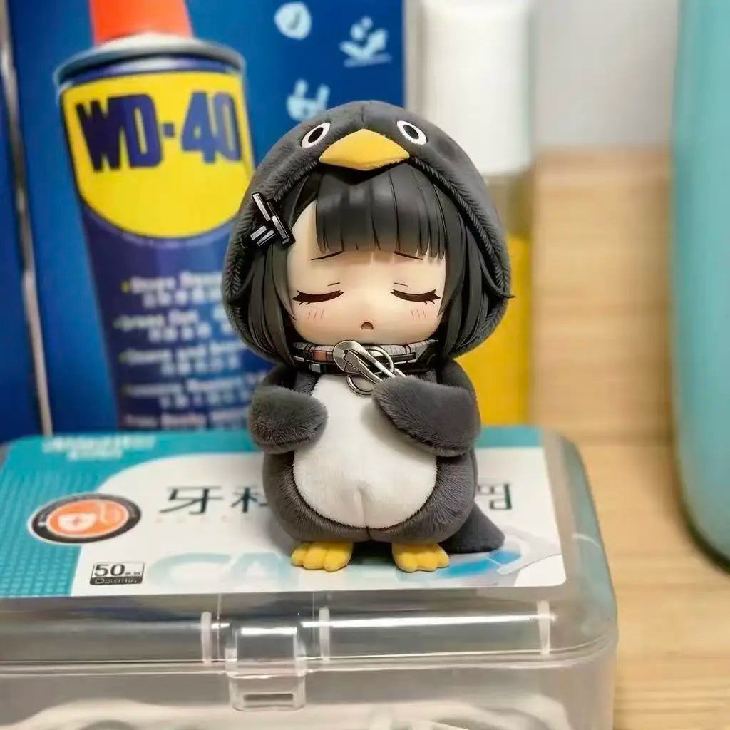 Sleeping Little Penguin Gugugaga Cute Anime Figurine Trendy Model Decoration Table Setting Scene Model Gift